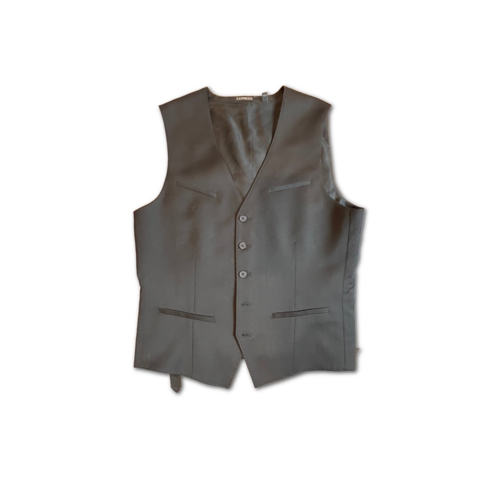 Express Men's Black Suit Vest, Size Small